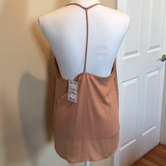 Tan Apricot T Strap Tank Top - Picture 7 of 8